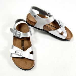 Birkenstock Girls Sandals Size 29 Silver